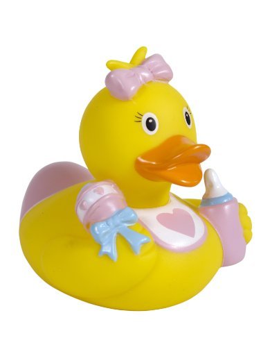 Badeente Baby Mädchen mit Rassel